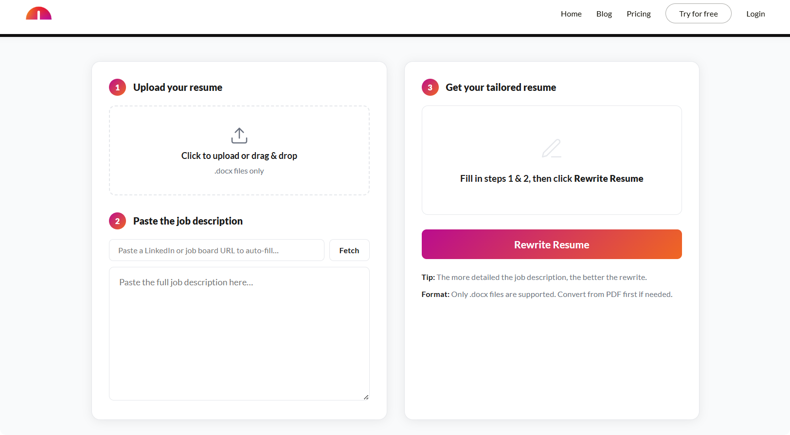 AI Resume Rewrite product screenshot